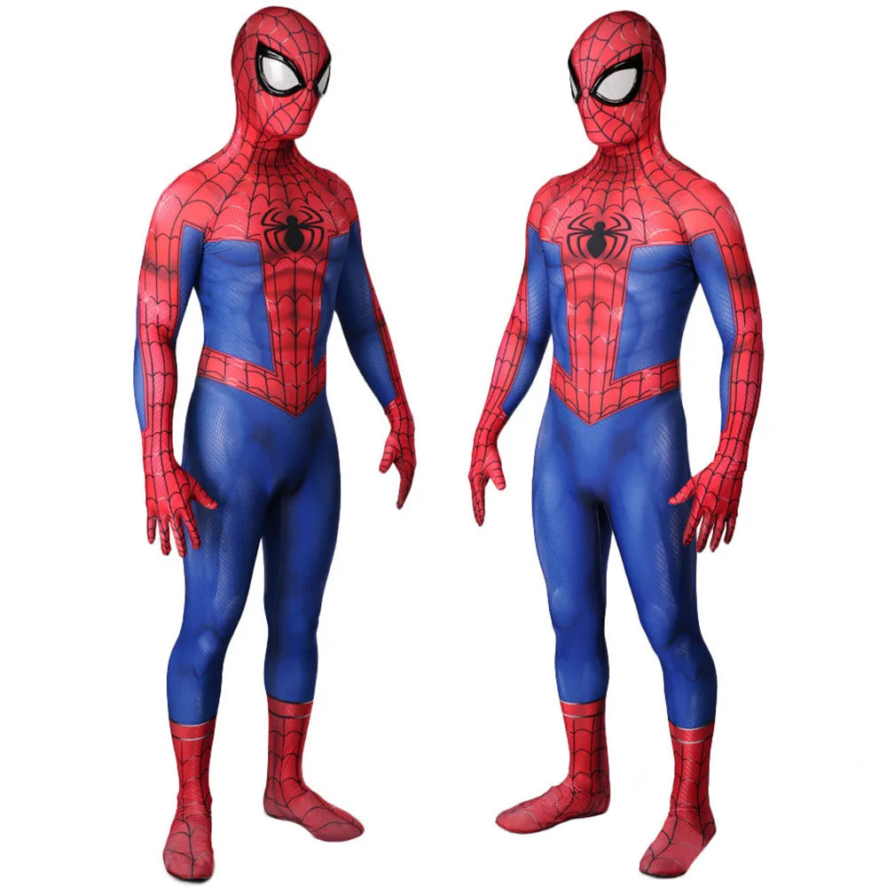 Classic Spiderman Cosplay Peter Parker 3D Printed Spandex Costume Halloween Superhero Disfraces Costume Bodysuit for Adult kids