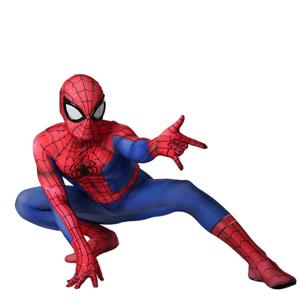 Classic Spiderman Cosplay Peter Parker 3D Printed Spandex Costume Halloween Superhero Disfraces Costume Bodysuit for Adult kids