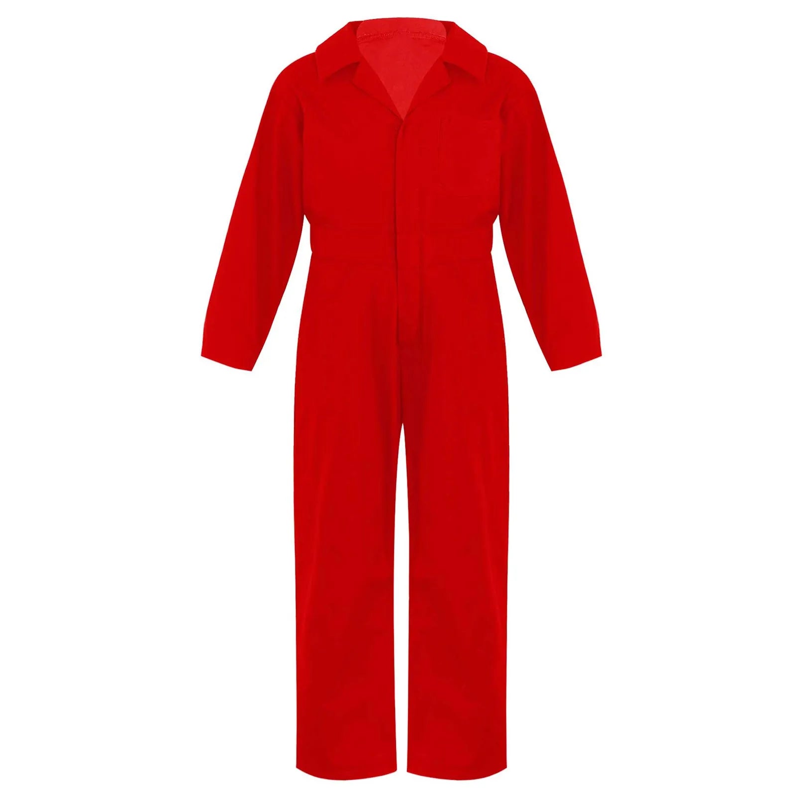 Boys Coverall Costume Mechanic Jumpsuit Flightsuit Boiler Suit Long Sleeve Cargo Overalls for Theme Party halloween Cosplay