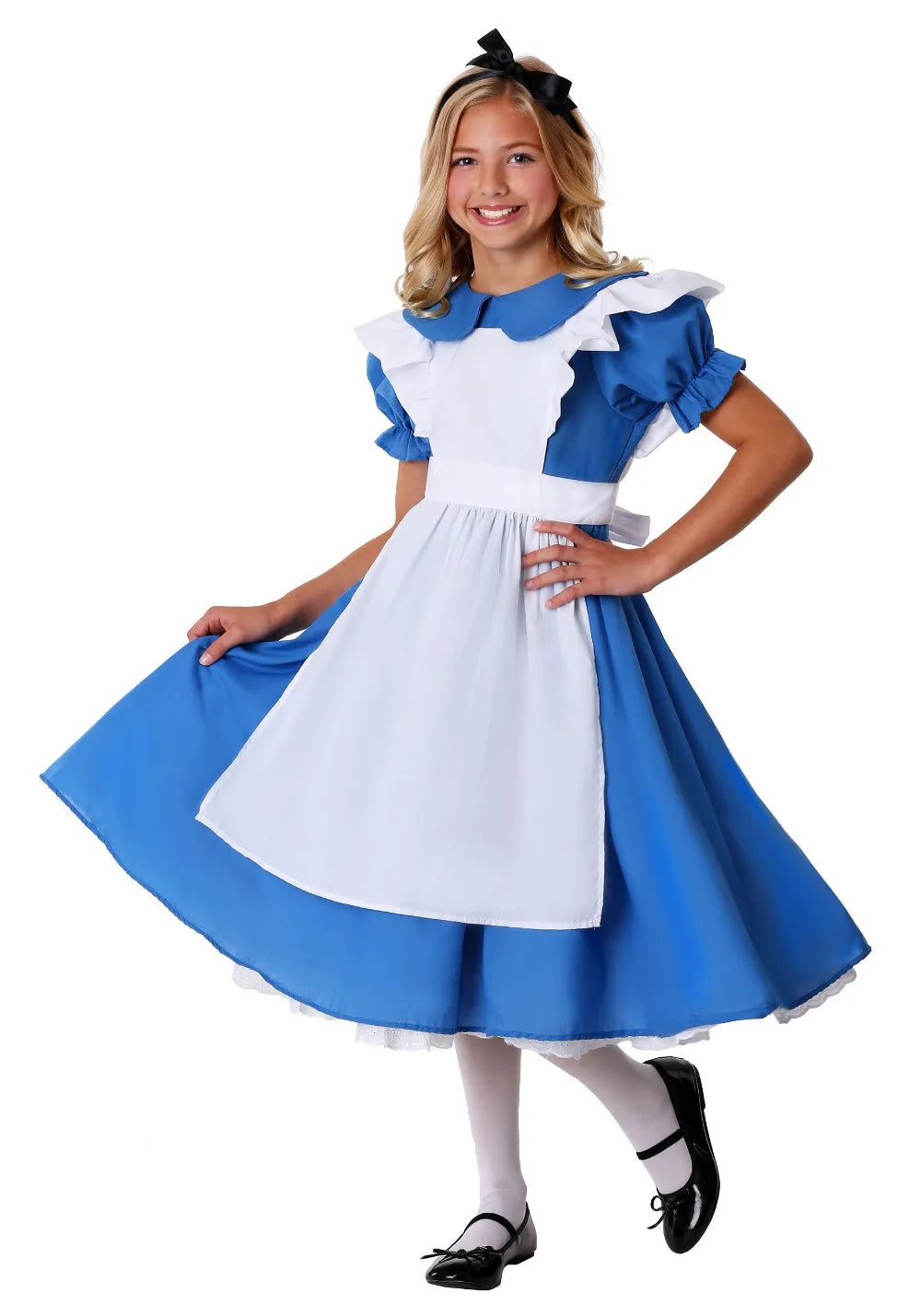 Alice Cosplay Dress Women Fantasy Lolita Outfit Cartoon Wonderland Disguise Costume Adult Kids Girls Halloween Party Dress Up