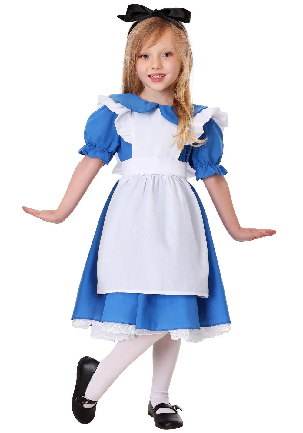 Alice Cosplay Dress Women Fantasy Lolita Outfit Cartoon Wonderland Disguise Costume Adult Kids Girls Halloween Party Dress Up