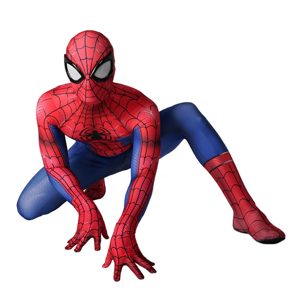 Classic Spiderman Cosplay Peter Parker 3D Printed Spandex Costume Halloween Superhero Disfraces Costume Bodysuit for Adult kids