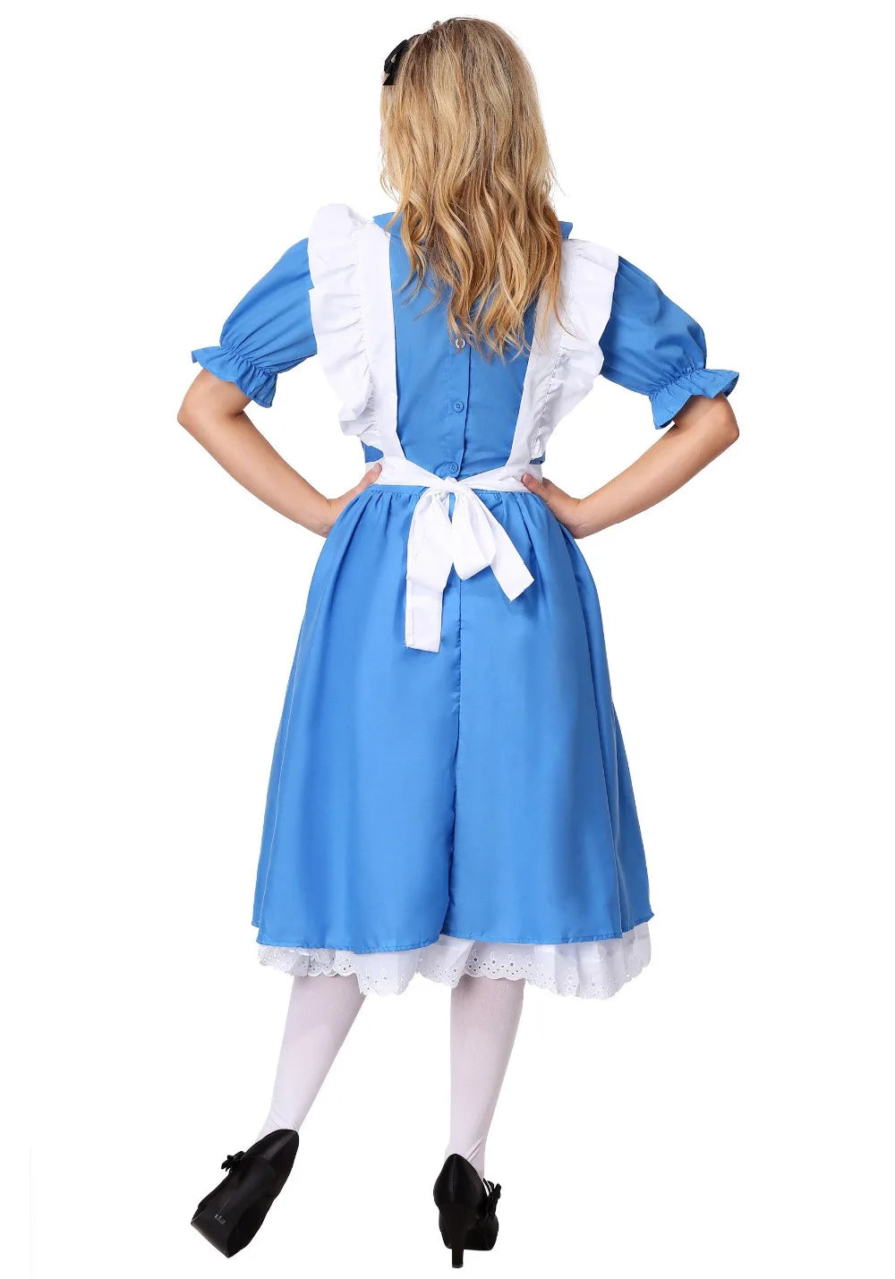 Alice Cosplay Dress Women Fantasy Lolita Outfit Cartoon Wonderland Disguise Costume Adult Kids Girls Halloween Party Dress Up