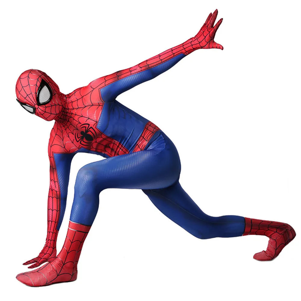 Classic Spiderman Cosplay Peter Parker 3D Printed Spandex Costume Halloween Superhero Disfraces Costume Bodysuit for Adult kids
