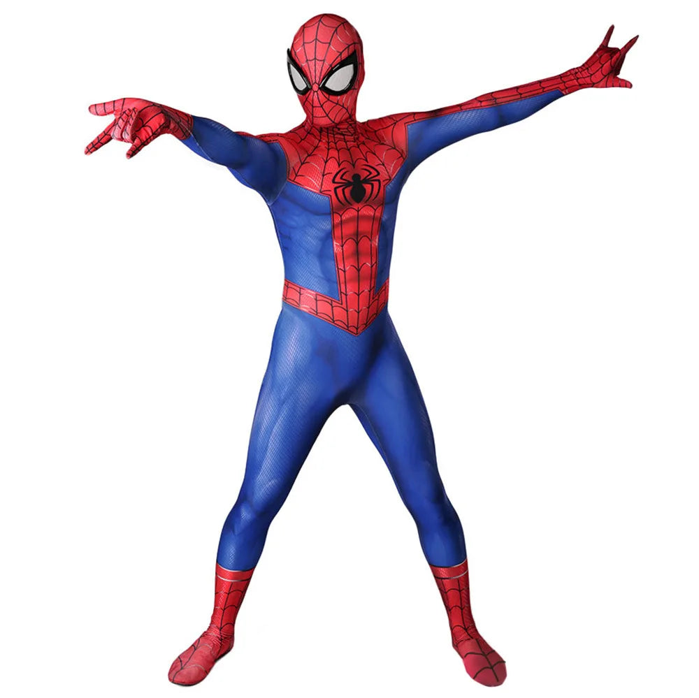 Classic Spiderman Cosplay Peter Parker 3D Printed Spandex Costume Halloween Superhero Disfraces Costume Bodysuit for Adult kids