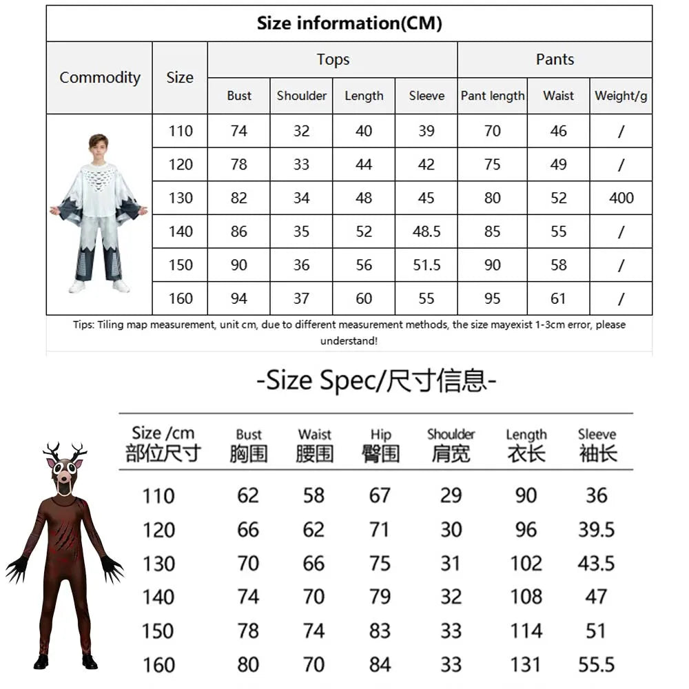 Fancy Halloween Costume for Kids 99 Nights in The Forest Deer Jumpsuit Cosplay Nightmare Forest Owl Anime Christmas Gift for Kid