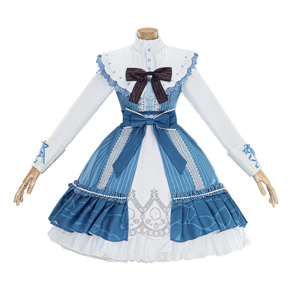 Akiyamaa Mizukii Cosplay Costume Game Cosplay DokiDoki-R Women Cute Blue Lolita Dress Costume Akiyamaa Mizukii Cosplay Christmas
