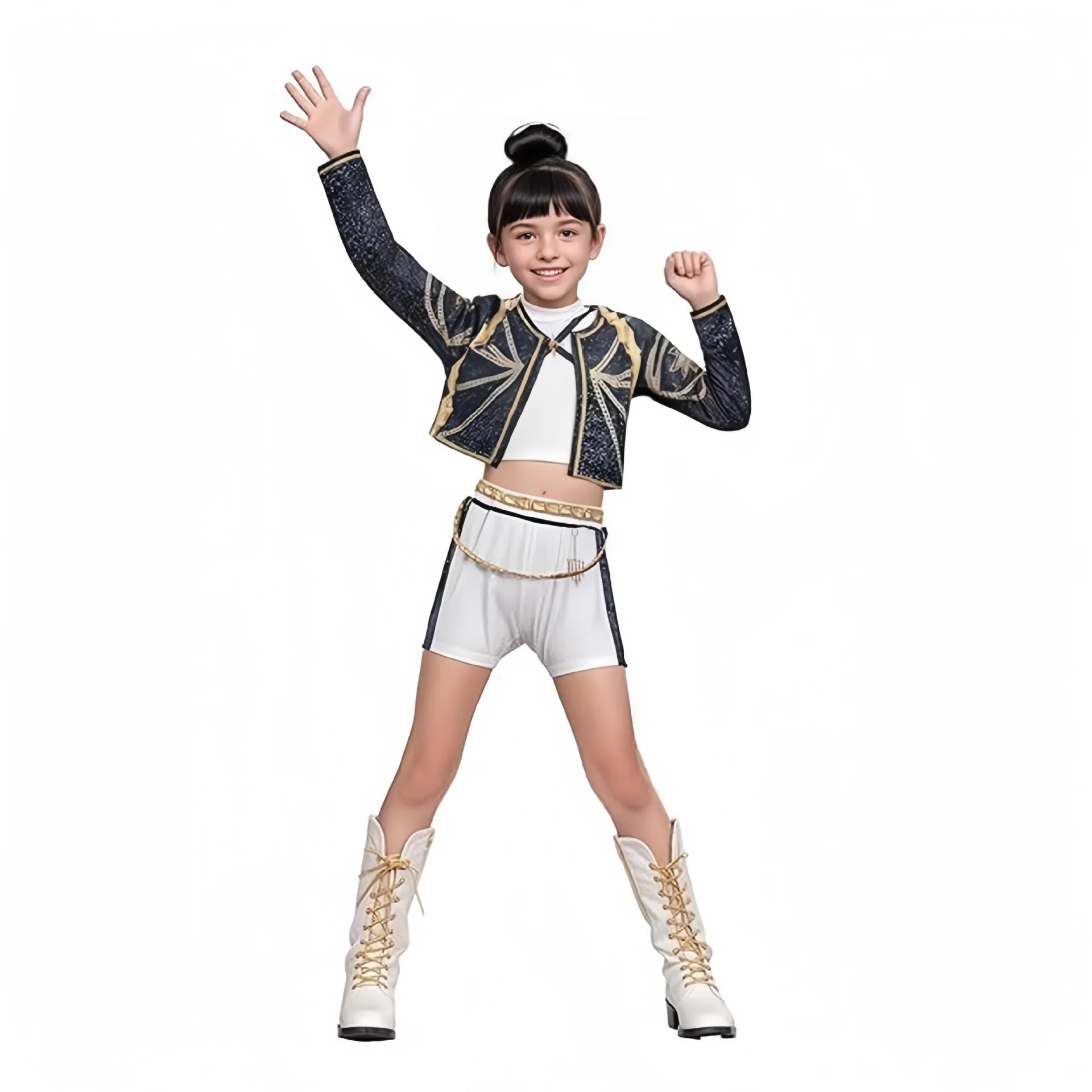 2025 Movie Rumi Mira Zoey White Cosplay Costume for Girl Halloween Carnival K-Pop Hunters Girl Group Idol Print Dress Up Outfit