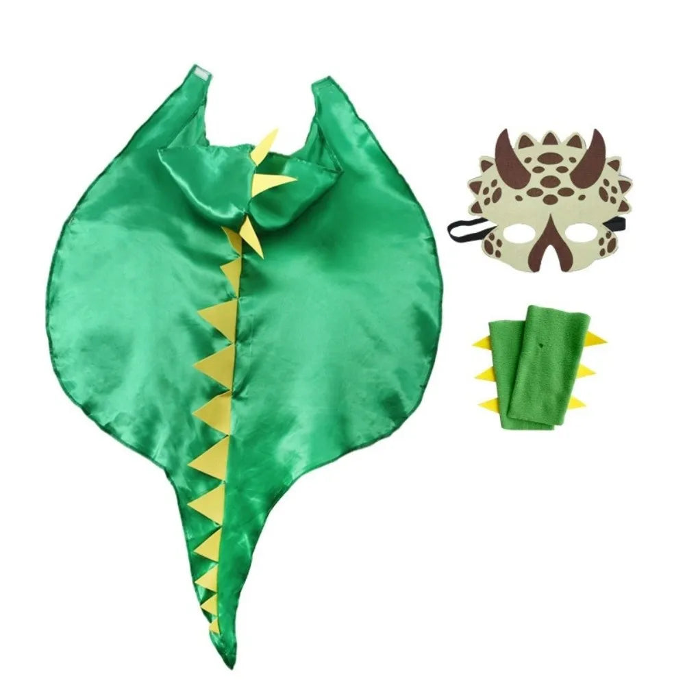 Fancy Mask Dragon Cloak Golves Cosplay Costumes Halloween Costume Hooded Cape Dinosaur Costume Outdoor