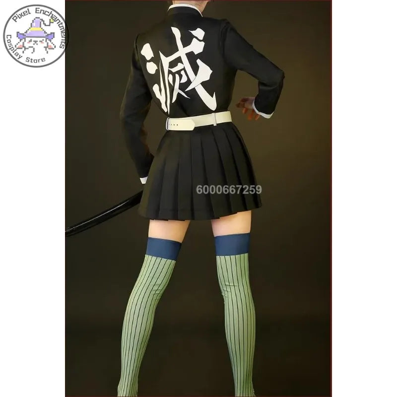 Anime Demon Slayers Kimetsu No Yaiba Kanroji Mitsuri Cosplay Costumes Kisatsutai Love Women Sexy Skirt Uniform Wig Halloween