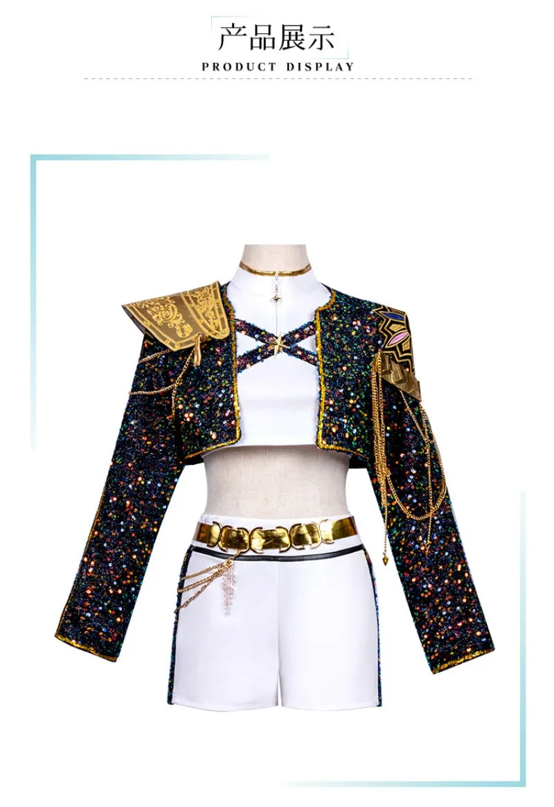 Demon Hunter Cosplay Costume Girls Group Mira Rumi Zoey Kpop Singers Anime Performance Cos Outfits Stage Shows Halloween Party