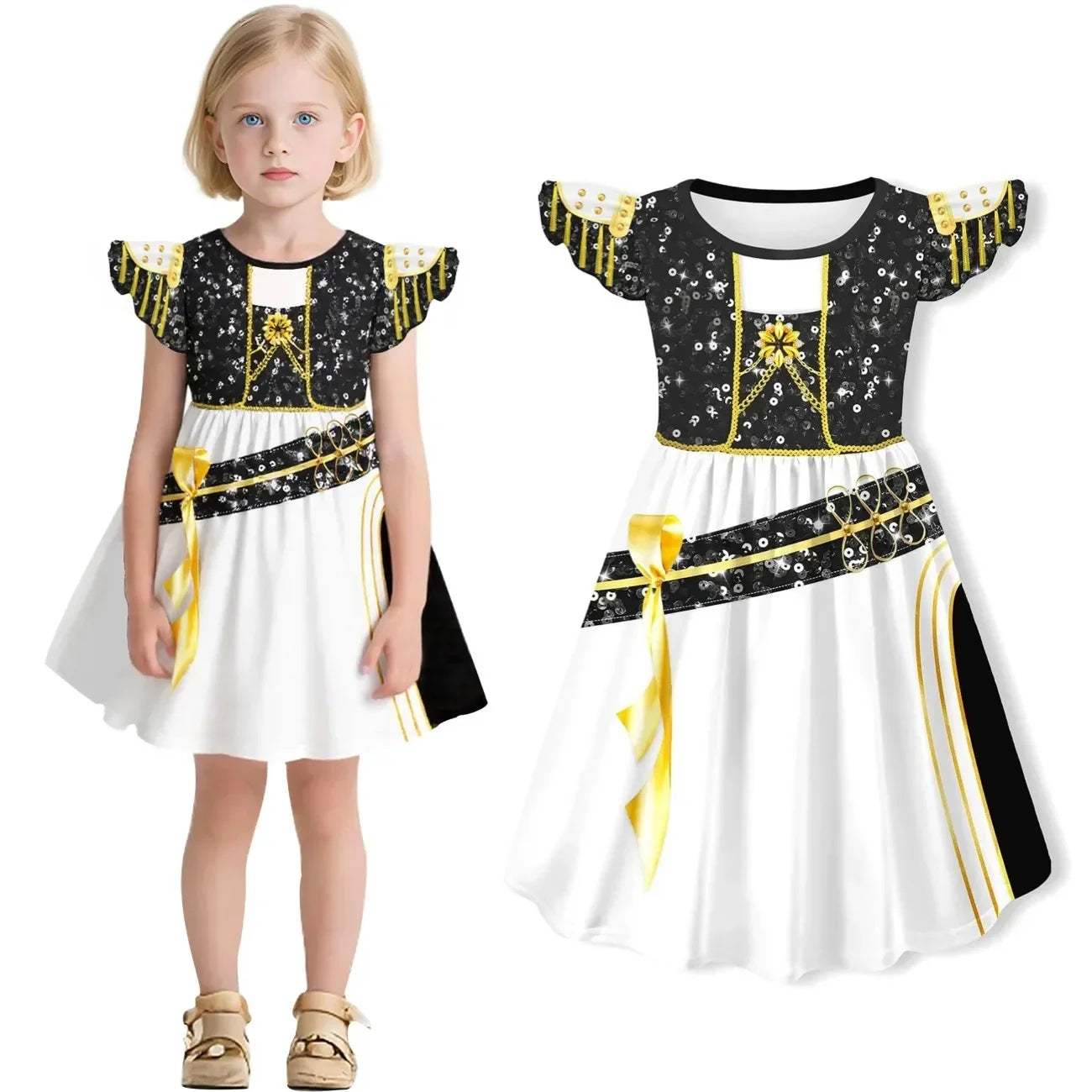 Anime Movie Kpop Rumi Demon Hunter Zoe Dress Up Huntrix Mira Cosplay Flying Sleeve Dress Girls Kids Halloween Party Costume