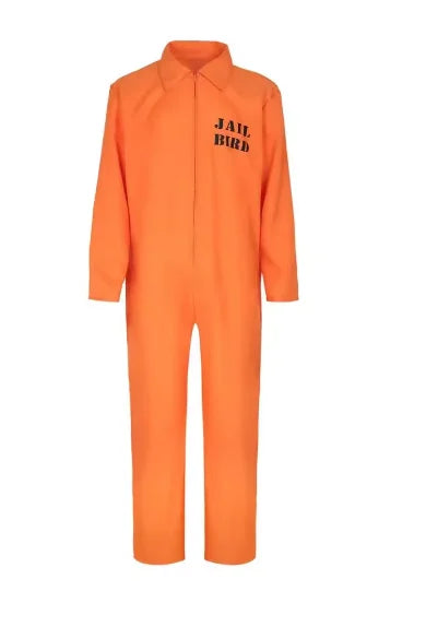 Adult Carnival Orange Prisoner Costume Men Women Prisoner Cosplay Jumpsuit Roleplay Outfits Fantasy Halloween Carnival Costume