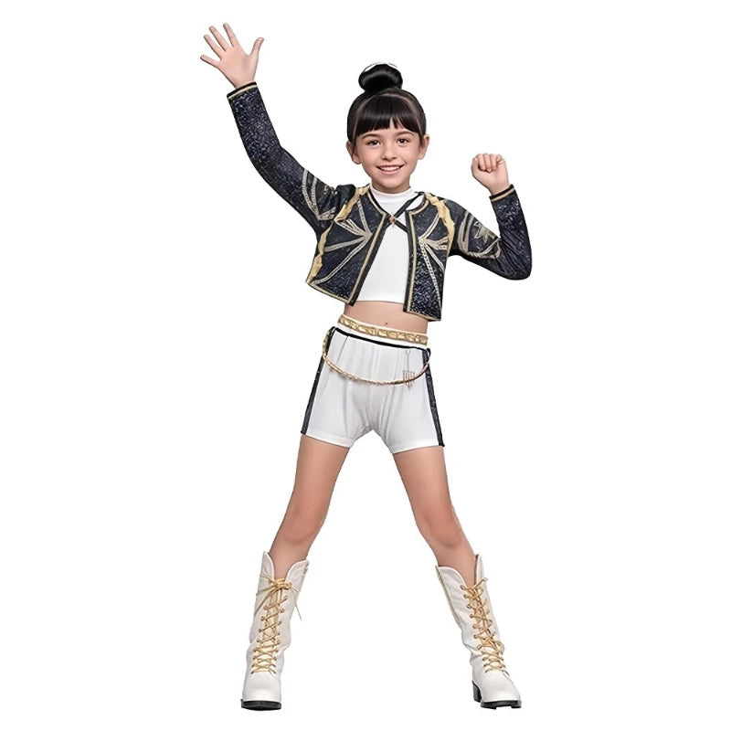 2025 Movie Rumi Mira Zoey White Cosplay Costume for Girl Halloween Carnival K-Pop Hunters Girl Group Idol Print Dress Up Outfit