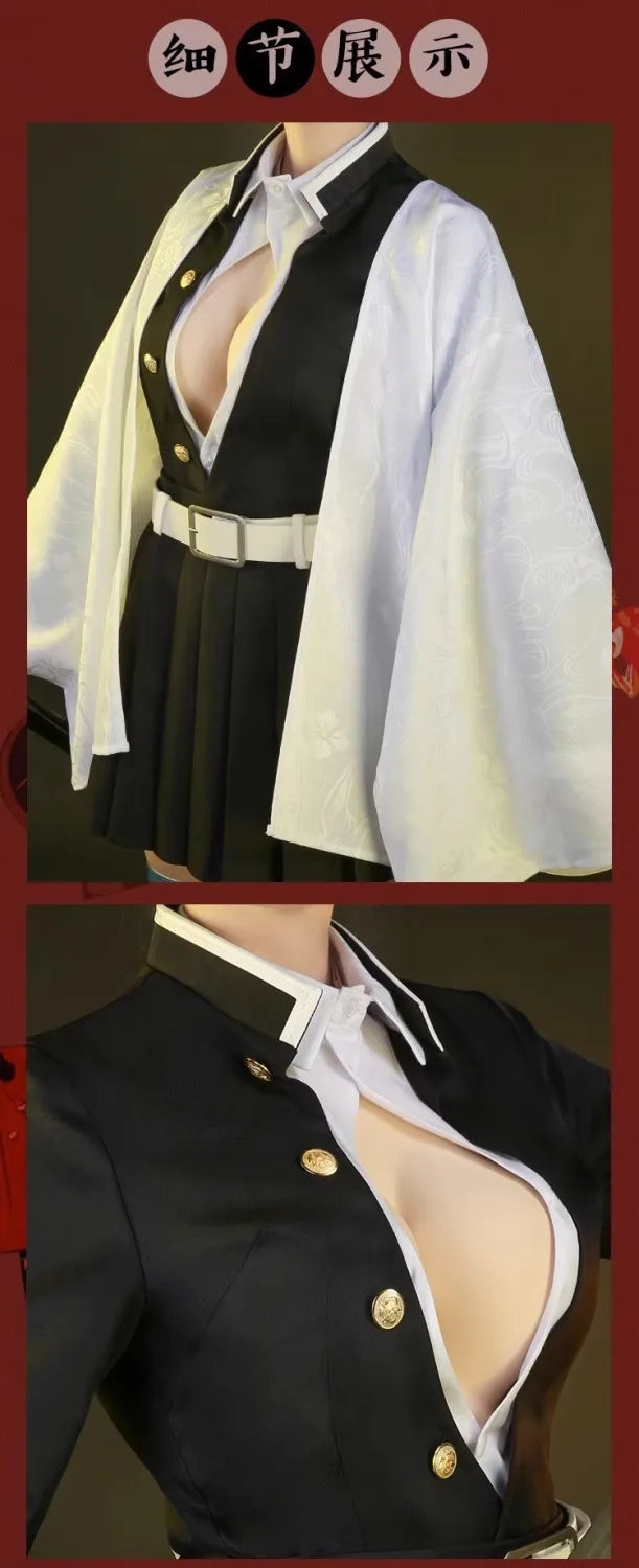 Anime Demon Slayers Kimetsu No Yaiba Kanroji Mitsuri Cosplay Costumes Kisatsutai Love Women Sexy Skirt Uniform Wig Halloween