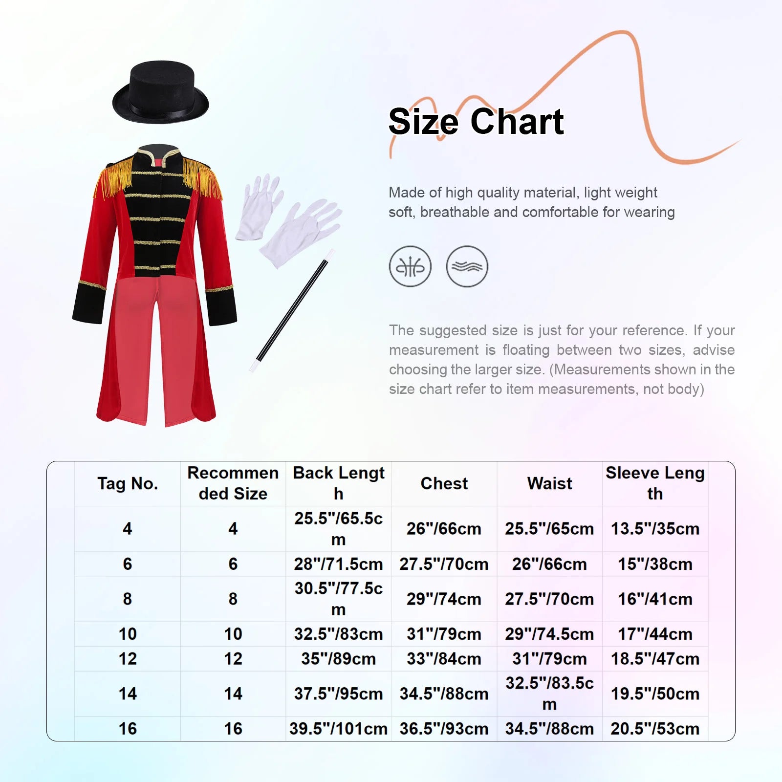 Boys Girls Halloween Circus Ringmaster Cosplay Performance Costume Long Sleeve Tassel Tailcoat with Hat Magic Wand Gloves Set