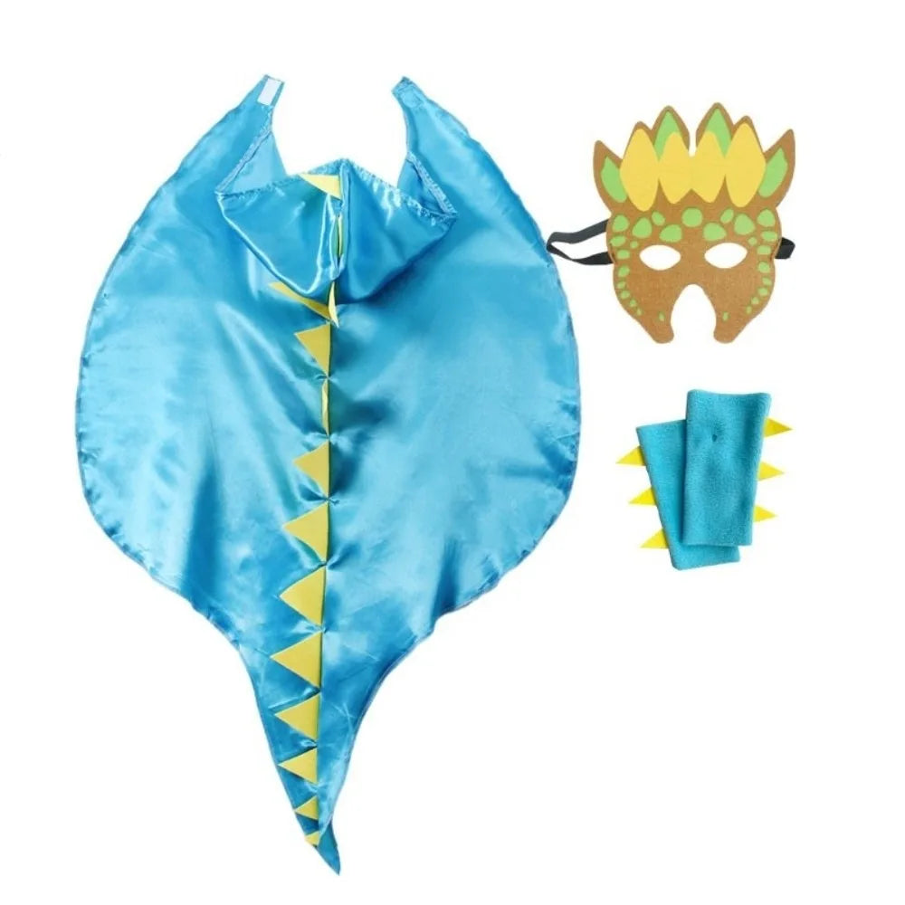 Fancy Mask Dragon Cloak Golves Cosplay Costumes Halloween Costume Hooded Cape Dinosaur Costume Outdoor