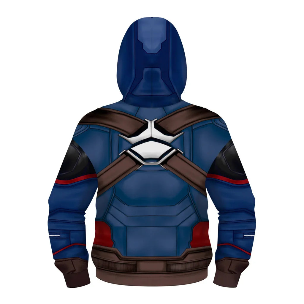 Anime Spiderman /Iron Man Full Zipper Hoodies Cosplay Costume Kids Boys Girls Superhero Cartoon Print Hooded Sweatshirts Outwear