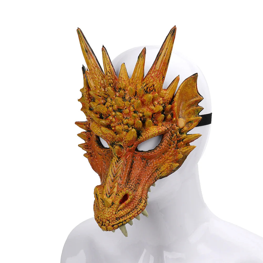 2025 Halloween Dragon Mask PU Foaming 3D Animal Dragon Halloween Carnival Party Cosplay Dragon Scary Mask Monster Mask