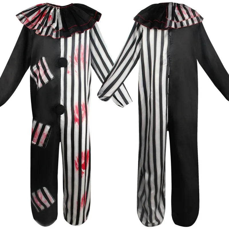 Anime Evil Clown Cosplay Halloween Costume Vintage Men's Bloody Killer Clown Carnival Easter Purim Fancy Dress Cosply Costume