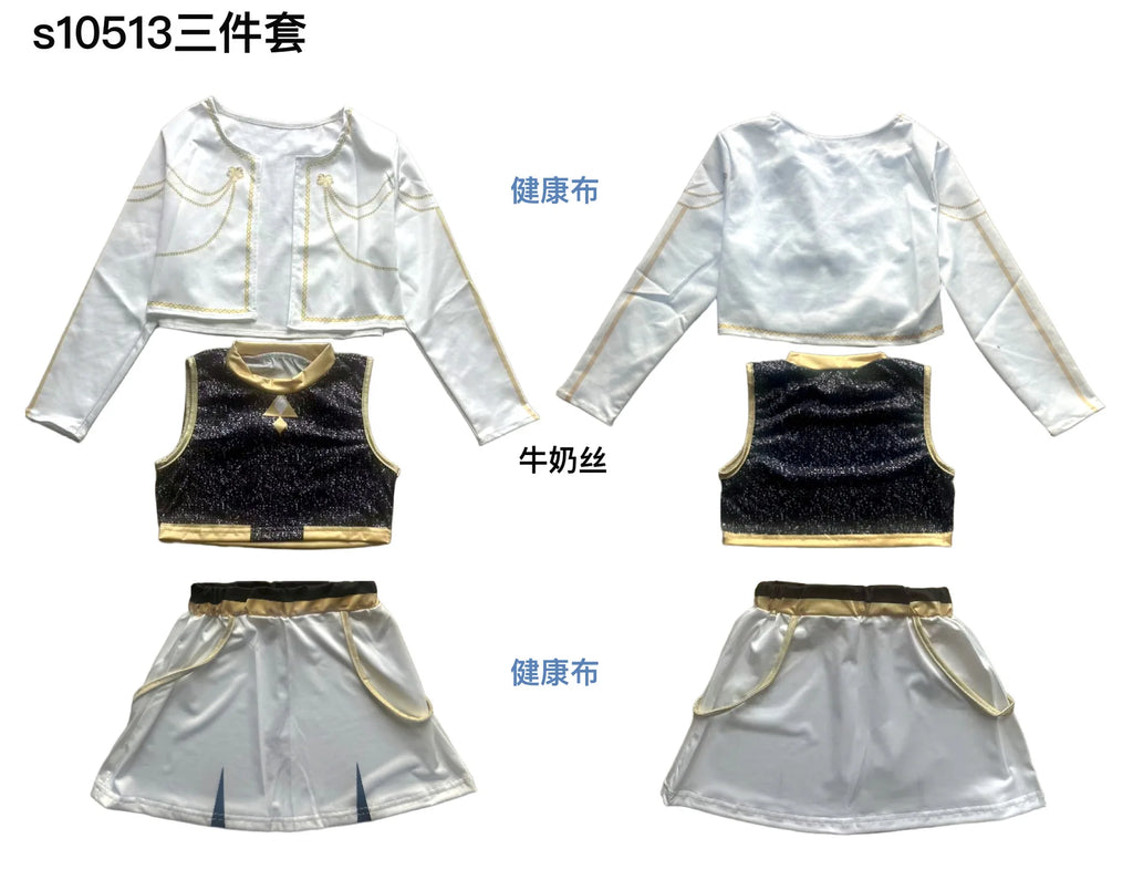 2025 Huntrix Zoey Mira Cosplay Costume for Girls Wig Mask Singing Suits K Pop Demon Hunters Uniform Kids Halloween Party Outfits