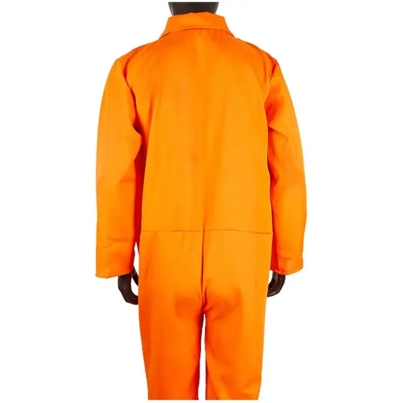 Adult Carnival Orange Prisoner Costume Men Women Prisoner Cosplay Jumpsuit Roleplay Outfits Fantasy Halloween Carnival Costume
