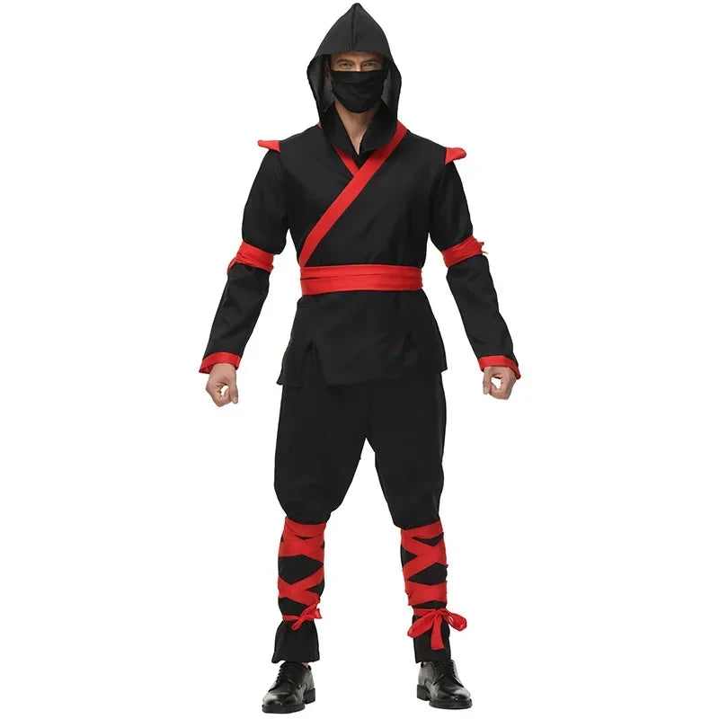 Halloween Costumes Men Women Ninja Costume Couples Anime Warrior Cosplay Carnival Party Fancy Dress Up for Adult