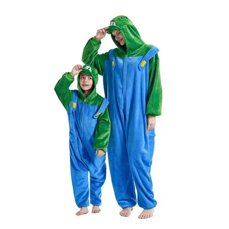 Anime Adult Cosplay Halloween Costumes Super Brother Mari Bros Onesies Jumpsuit Xmas Carnival Funny Children Pajamas Kigurumi