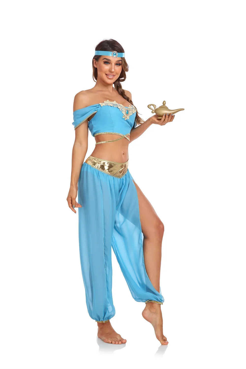 Adult Aladin and The Magic Lamp Jasmine Princess Cosplay Costume Women Stage Outfit for the Halloween