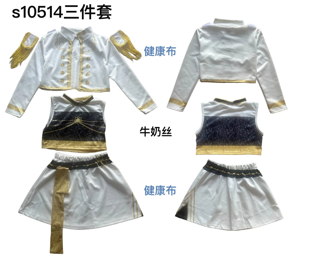 2025 Huntrix Zoey Mira Cosplay Costume for Girls Wig Mask Singing Suits K Pop Demon Hunters Uniform Kids Halloween Party Outfits