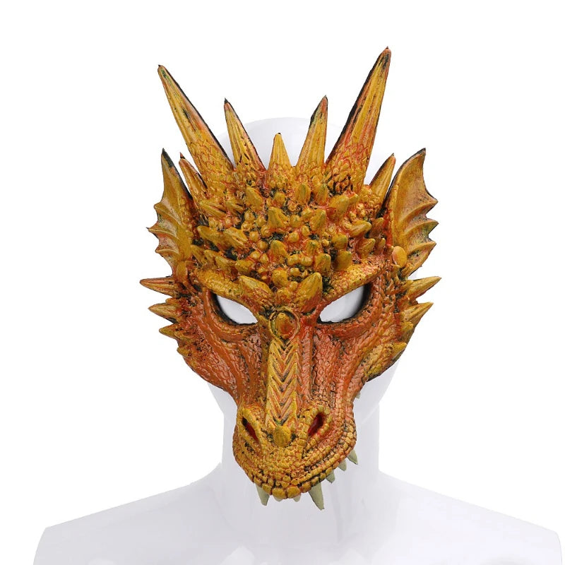 2025 Halloween Dragon Mask PU Foaming 3D Animal Dragon Halloween Carnival Party Cosplay Dragon Scary Mask Monster Mask