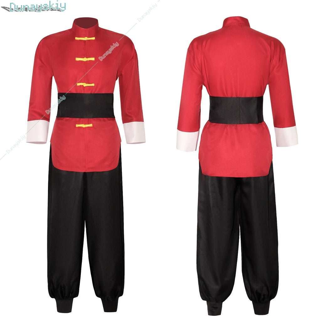 Anime Ranma 1/2 Tendou Akane Cosplay Costume Chinese Style Red Uniform Halloween Carnival Party Suit Men Women Role Play Outfits