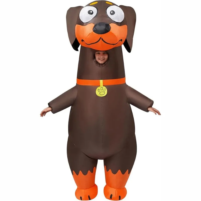 Adult Halloween inflatable costume Dachshund full body inflatable costume suitable for Halloween animal cosplay theme party