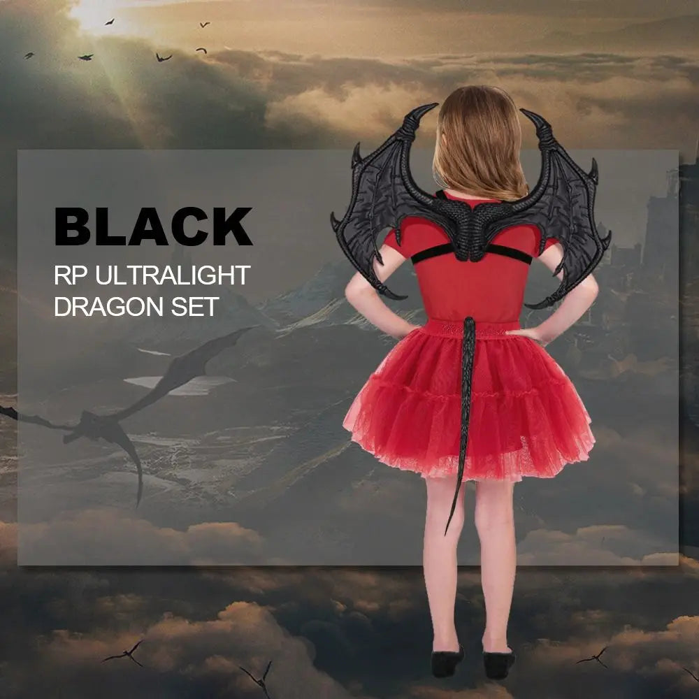 Cosplay Dragon Wing Tail Mask Set Role Playing Anime Halloween Ultra Light Dragon Set Dress Up Animal Halloween Costumes Party