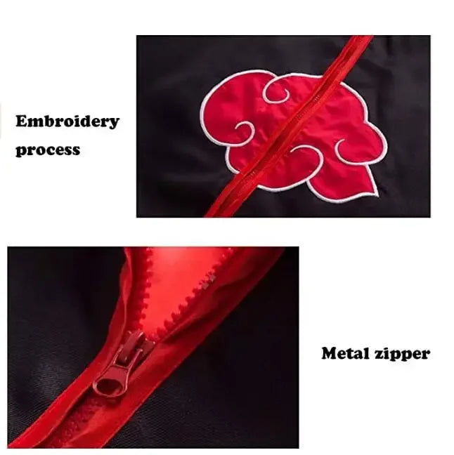 4 Pcs Naruto Costume Akatsuki Cloak Cosplay Sasuke Uchiha Cape Cosplay Itachi Clothing Cosplay costume 2pcs/Pair Colored Lenses