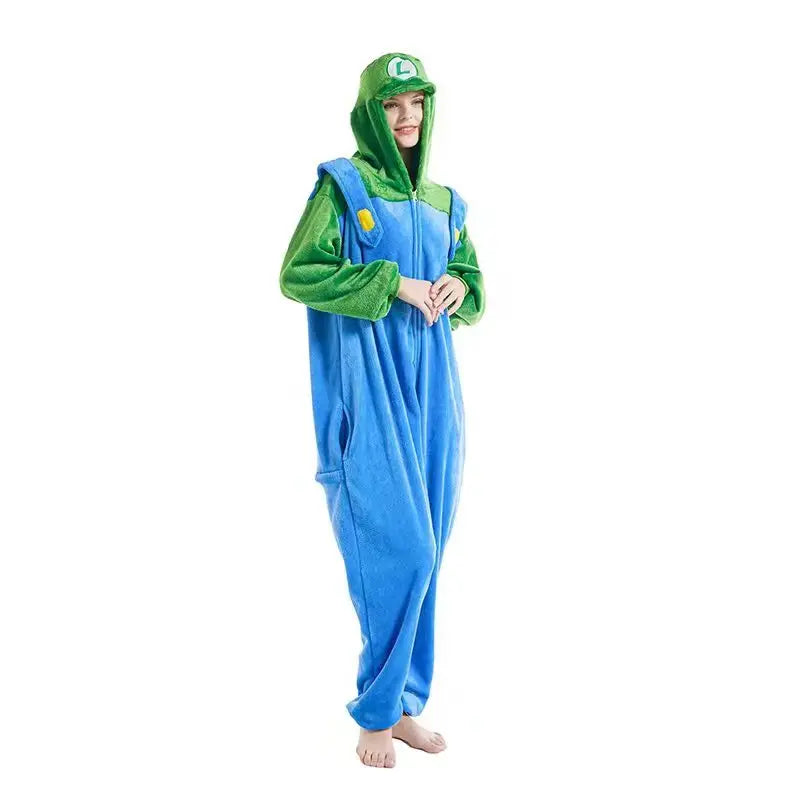Anime Adult Cosplay Halloween Costumes Super Brother Mari Bros Onesies Jumpsuit Xmas Carnival Funny Children Pajamas Kigurumi