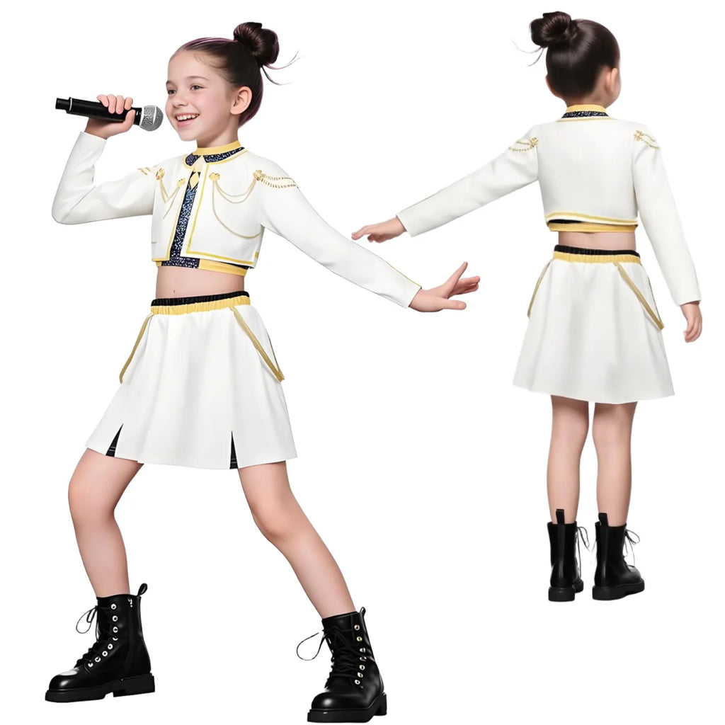 2025 Huntrix Zoey Mira Cosplay Costume for Girls Wig Mask Singing Suits K Pop Demon Hunters Uniform Kids Halloween Party Outfits
