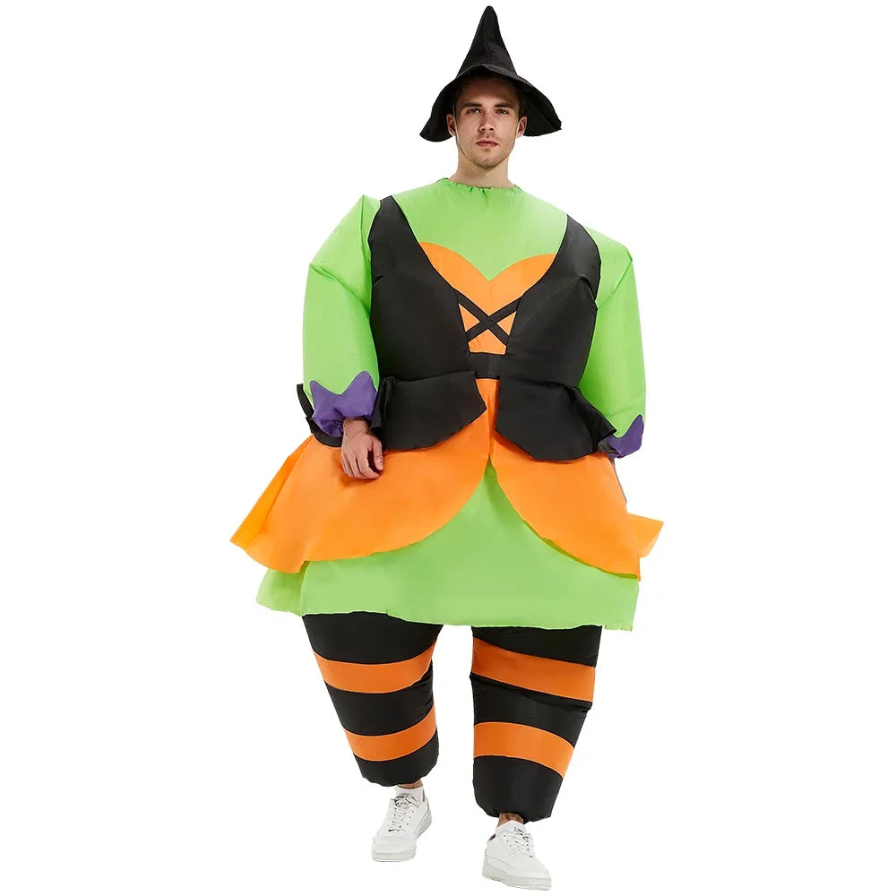 Adult Scary Ghost Evil Witch Inflatable Costume Purim Halloween Anime Cosplay Costumes Role Play Carnival Party Dress Suits