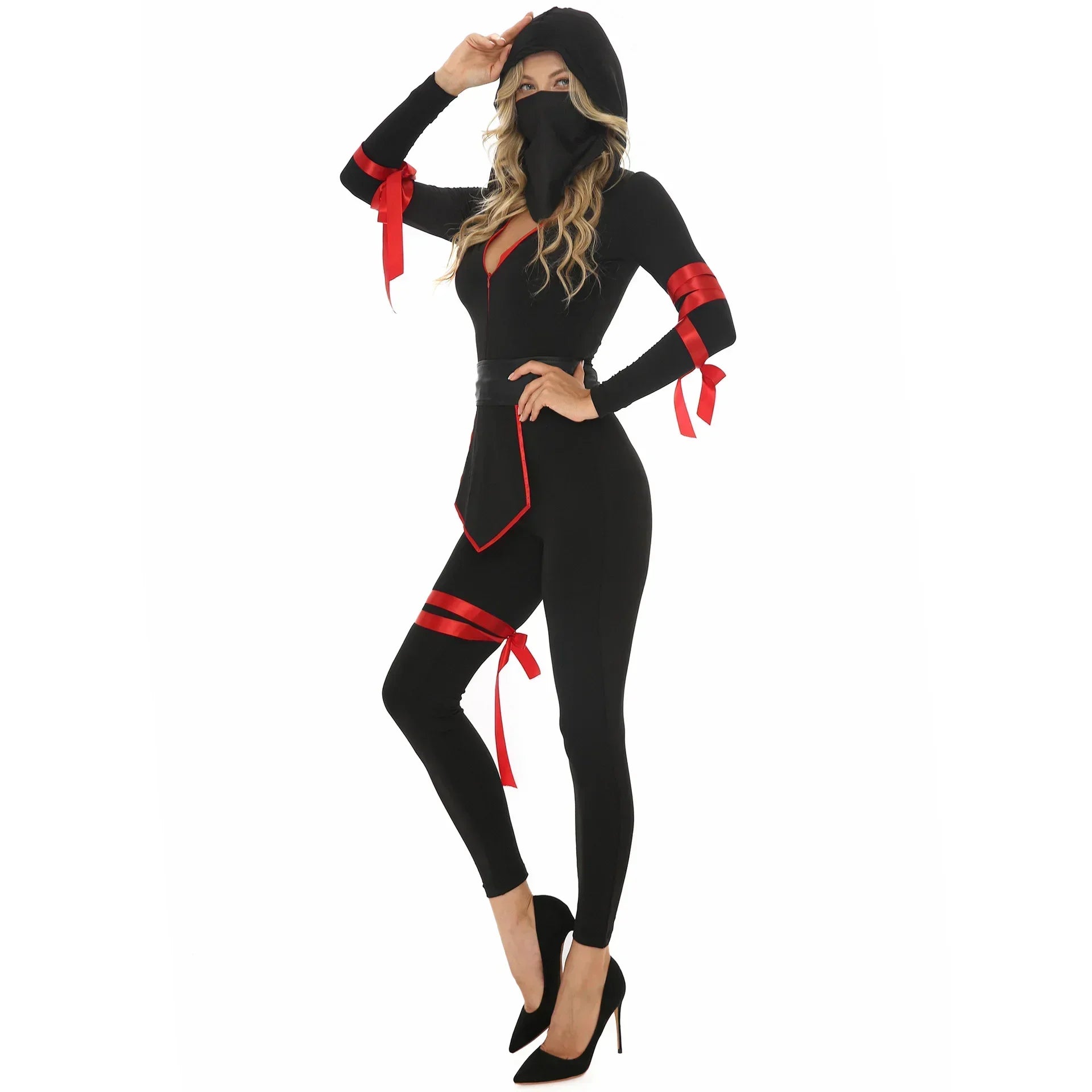 Halloween Costumes Men Women Ninja Costume Couples Anime Warrior Cosplay Carnival Party Fancy Dress Up for Adult
