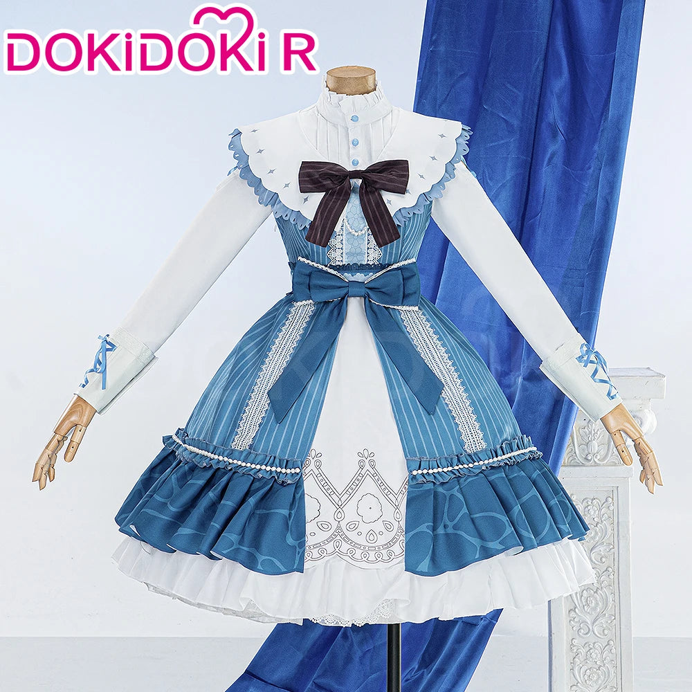 Akiyamaa Mizukii Cosplay Costume Game Cosplay DokiDoki-R Women Cute Blue Lolita Dress Costume Akiyamaa Mizukii Cosplay Christmas