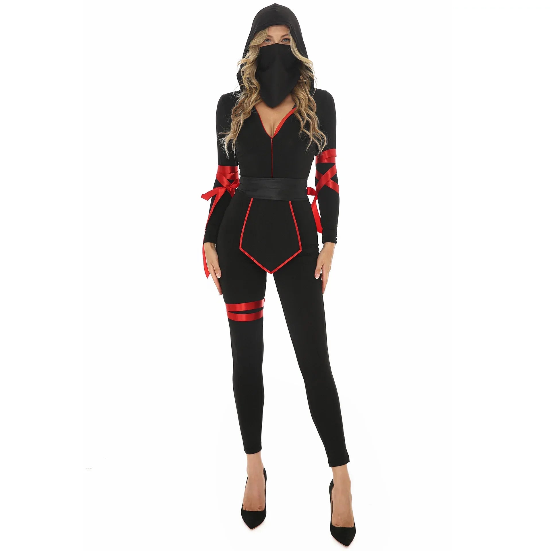 Halloween Costumes Men Women Ninja Costume Couples Anime Warrior Cosplay Carnival Party Fancy Dress Up for Adult