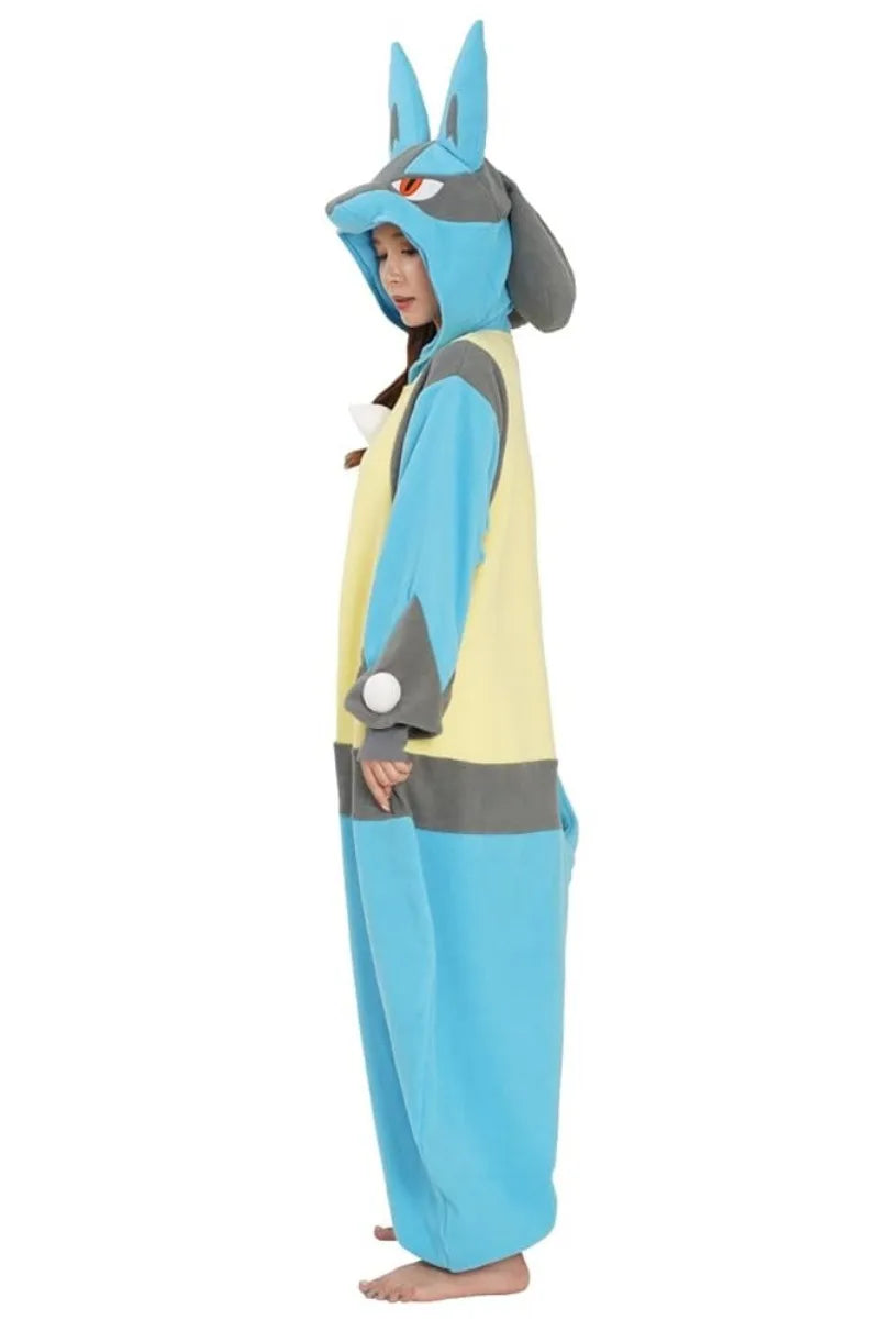 Adult Anime Cosplay Costume XLSize Lucario Onesies Kigurumi Pajamas Fleece Pijama Christmas Halloween Party Pyjama Outfit Gift
