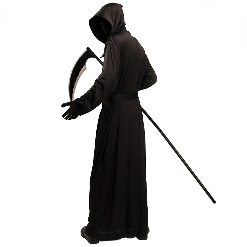 Halloween Cosplay Costume Black Devil Cape Headgear Death Robe Men Women Party Props Stage Show Accessories
