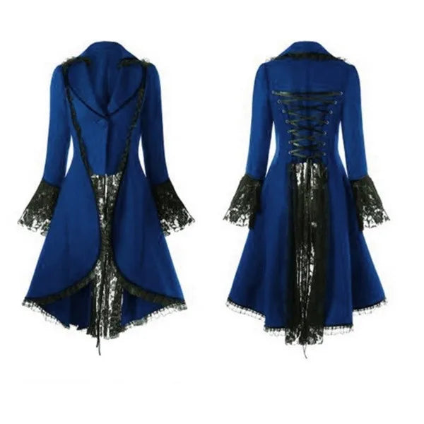 Medieval Steampunk Victorian Gothic Jacket Women Noble Court Vintage Halloween Dress Carnival Party Cosplay Costume Lace Coats