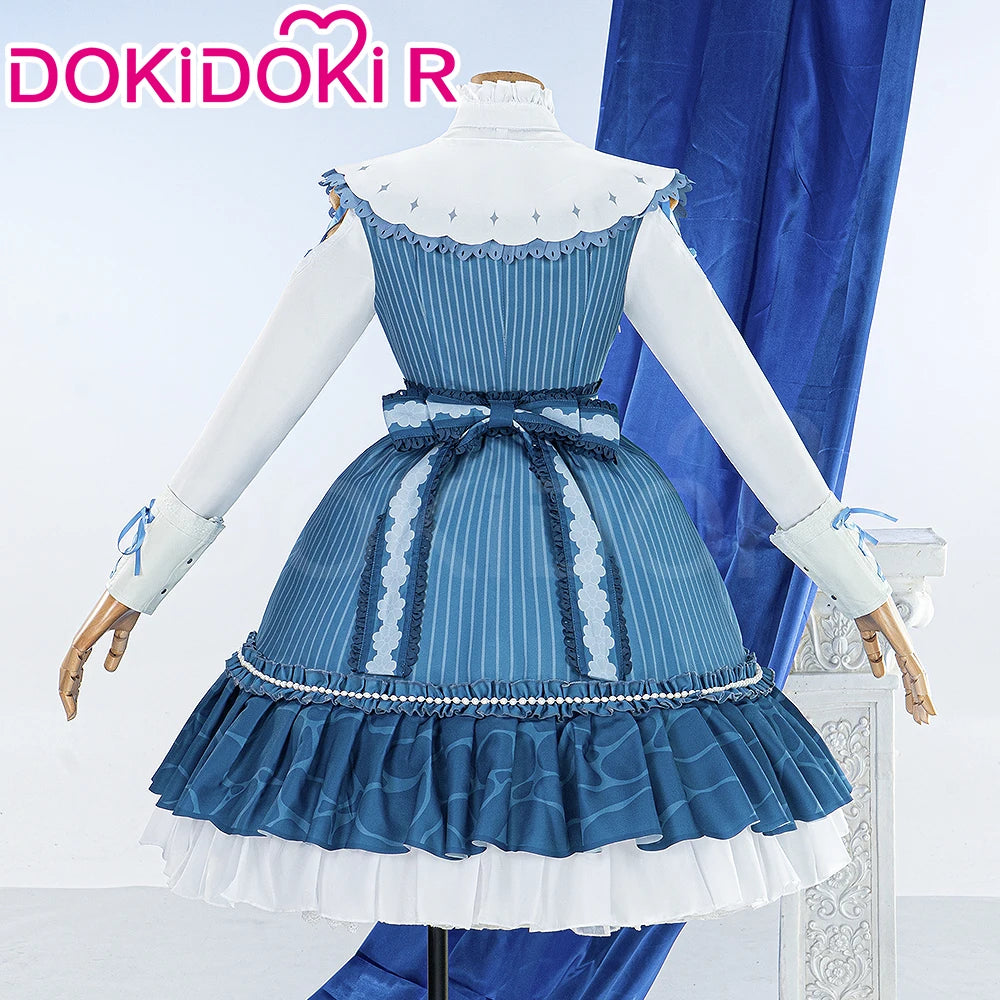 Akiyamaa Mizukii Cosplay Costume Game Cosplay DokiDoki-R Women Cute Blue Lolita Dress Costume Akiyamaa Mizukii Cosplay Christmas