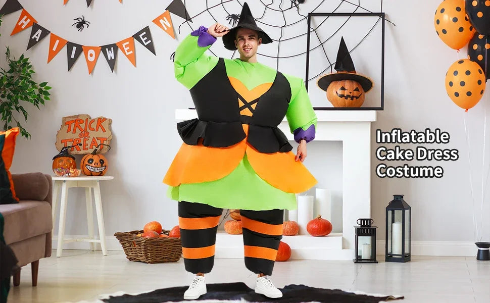 Adult Scary Ghost Evil Witch Inflatable Costume Purim Halloween Anime Cosplay Costumes Role Play Carnival Party Dress Suits