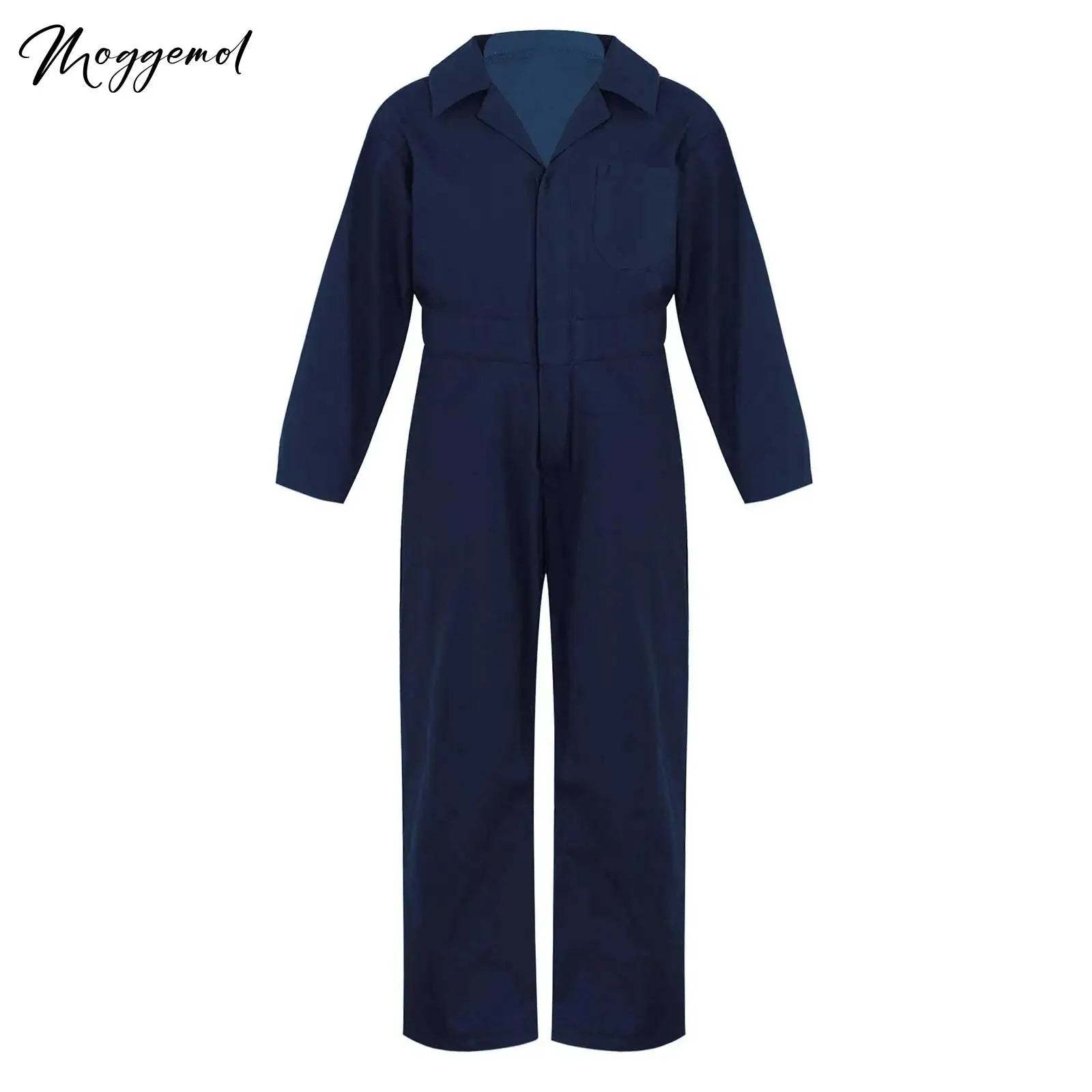 Boys Coverall Costume Mechanic Jumpsuit Flightsuit Boiler Suit Long Sleeve Cargo Overalls for Theme Party halloween Cosplay