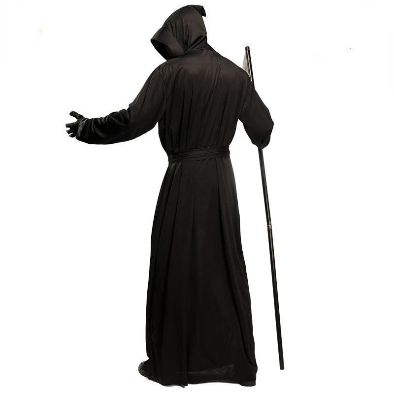 Halloween Cosplay Costume Black Devil Cape Headgear Death Robe Men Women Party Props Stage Show Accessories