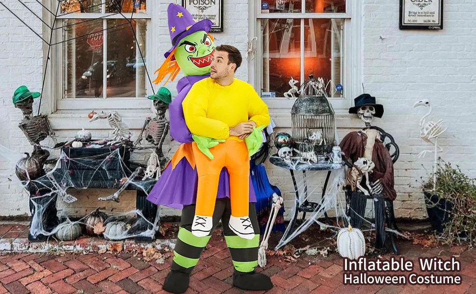 Adult Scary Ghost Evil Witch Inflatable Costume Purim Halloween Anime Cosplay Costumes Role Play Carnival Party Dress Suits