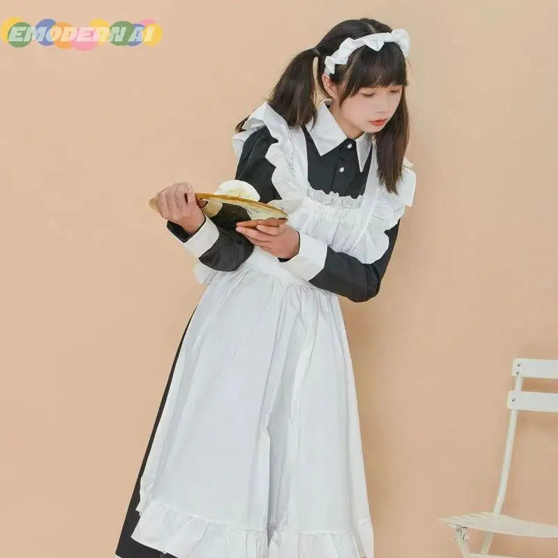 Anime Long Dress French Court Maid Dress Lolita Cosplay Costume Women Girl Dress Outfit Christmas Halloween Carnival Party Gifts